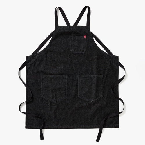 Abalone Black Denim Crossback Apron