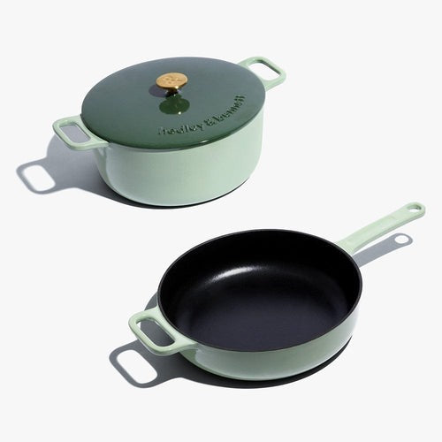 3-Piece Enameled Cast Iron Set - Shiso Green