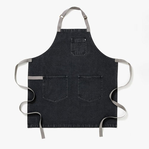 Oyster Gray Denim Crossback Apron