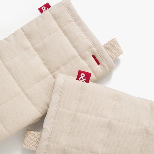 Oat White Oven Mitts