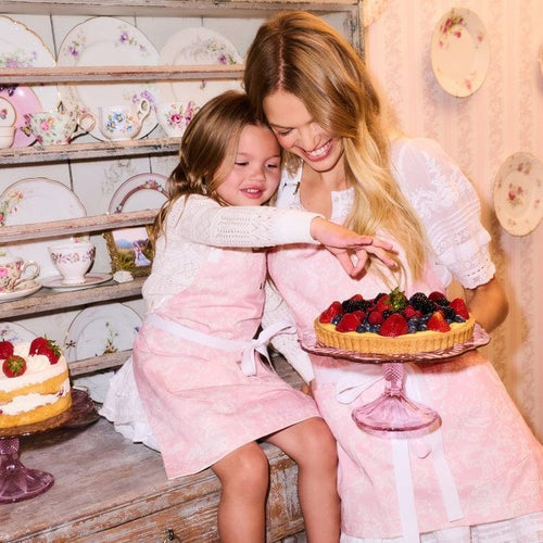 LoveShackFancy x H&B Toscana Toile Perennial Pink Kids Apron